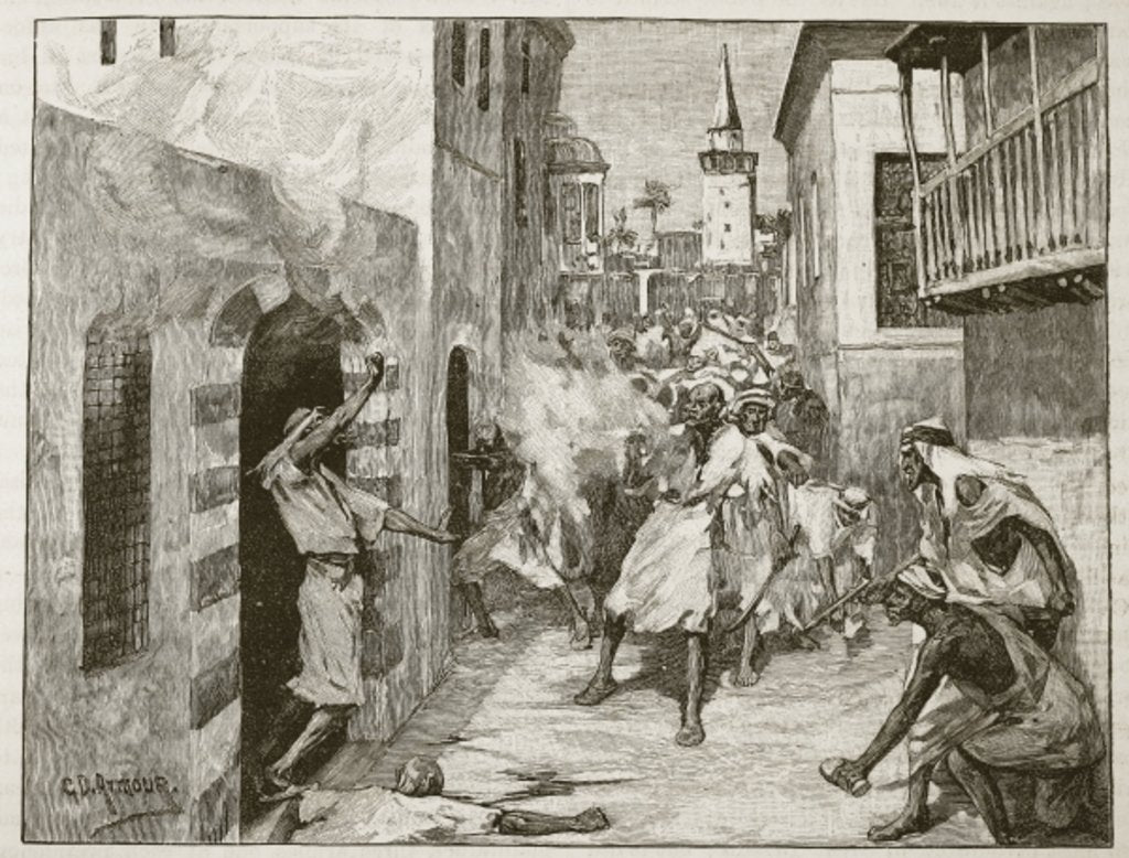 Detail of Demonstration against the Christians at Damascus by George Denholm Armour