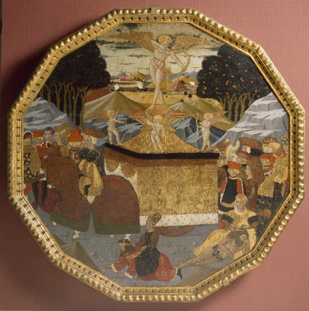 Detail of Birth Tray: The Triumph of Love, c.1450 by Master of the Cassoni