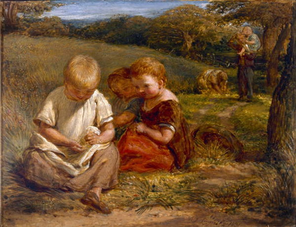 Detail of Children Gathering Wild Flowers by George Smith