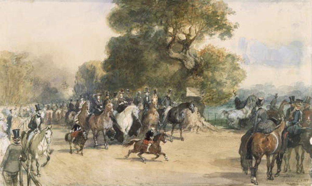 Detail of Scene in Hyde Park by Eugene-Louis Lami