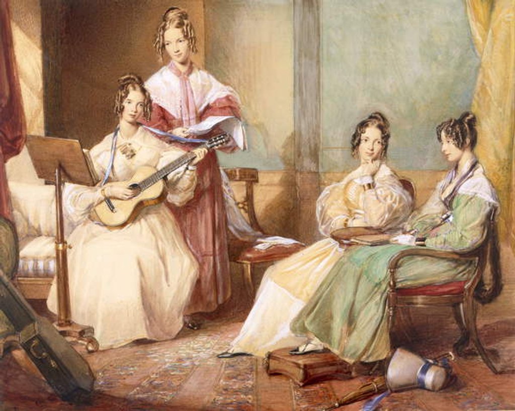 Detail of The Four Daughters of Archbishop Sumner, 1833 by George Richmond