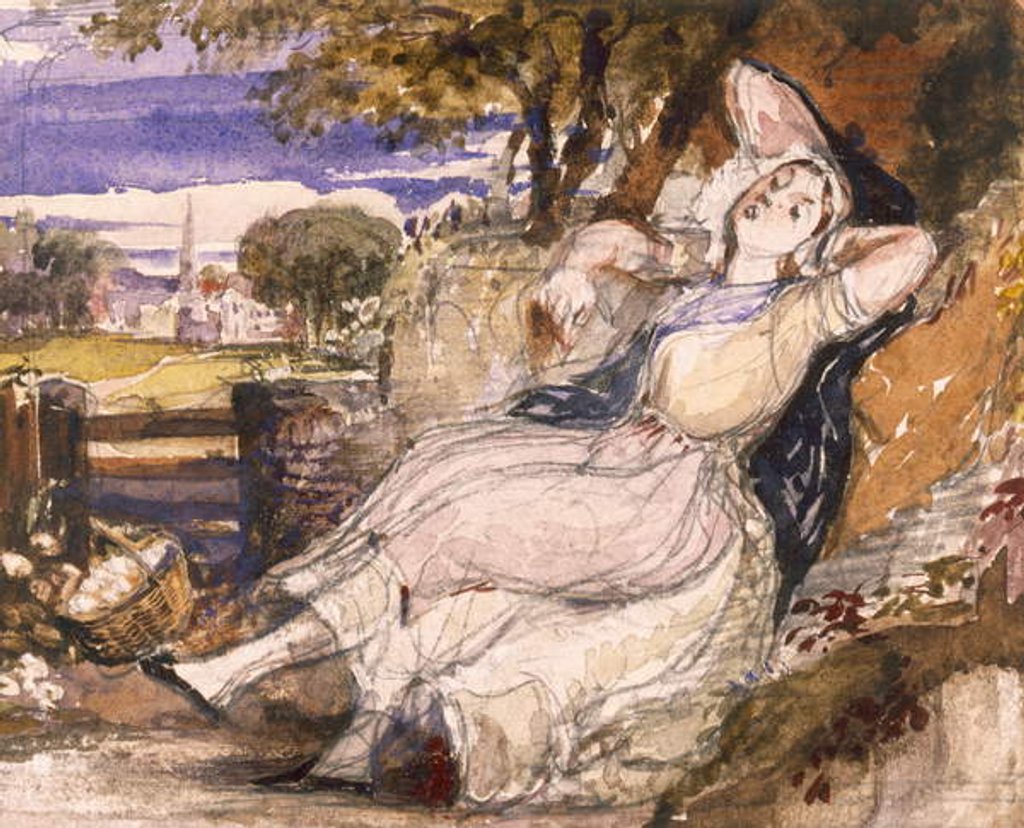 Detail of Girl Dreaming by Richard Redgrave