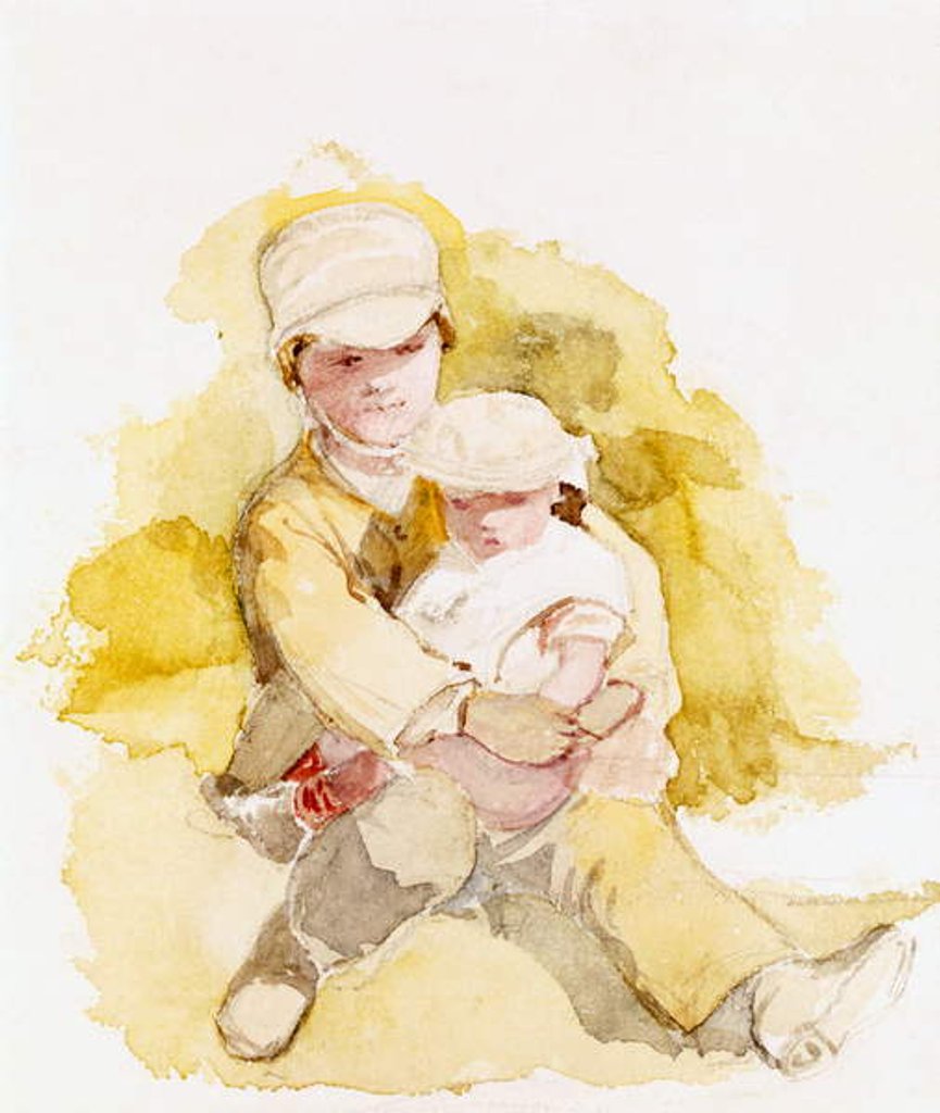 Detail of Sketch of Two Children, c.1852 by Richard Redgrave