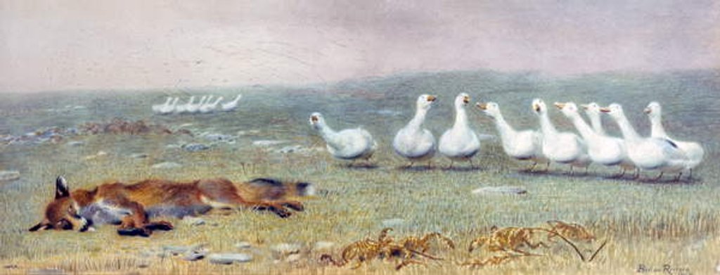 Detail of A Game of Fox and Geese, 1868 by Briton Riviere