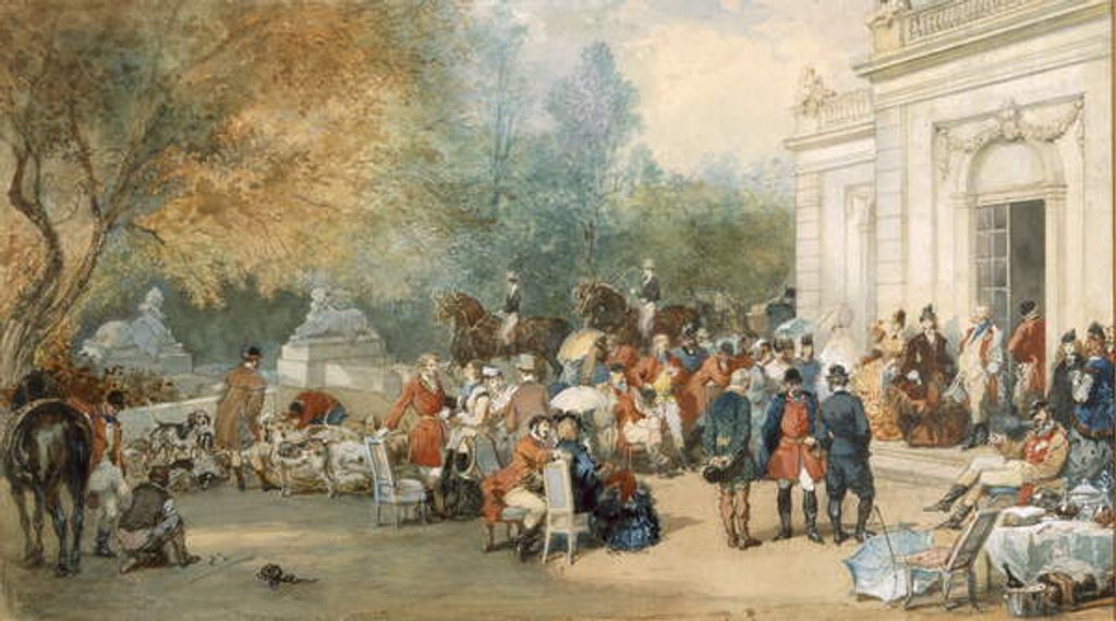 Detail of A Hunting Breakfast in England, 1870 by Eugene-Louis Lami