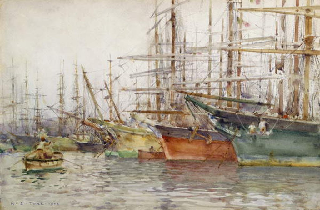 Detail of Genoa Harbour, 1904 by Henry Scott Tuke