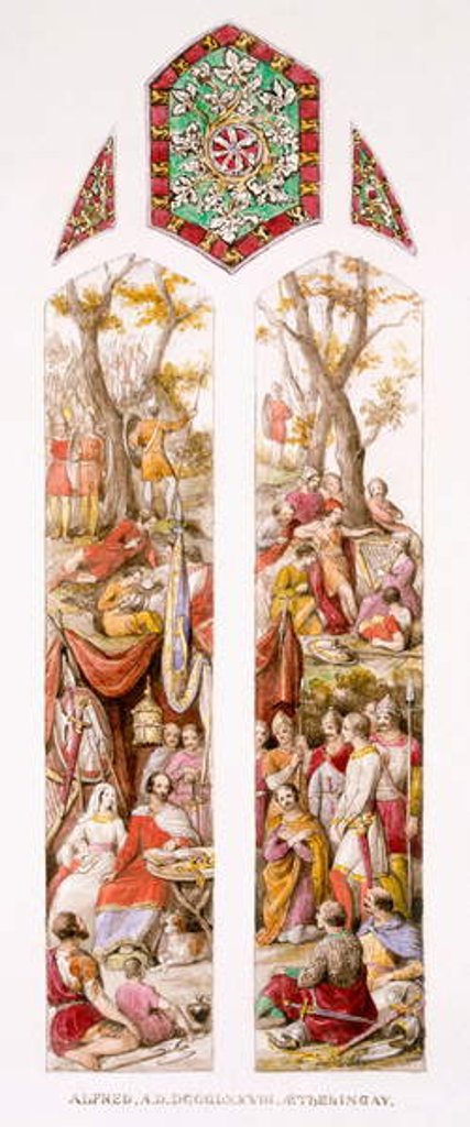 Detail of King Alfred at Athelney, Somerset, with his followers, c.1880 by William Bell & Boyd Alice (19th century) Scott