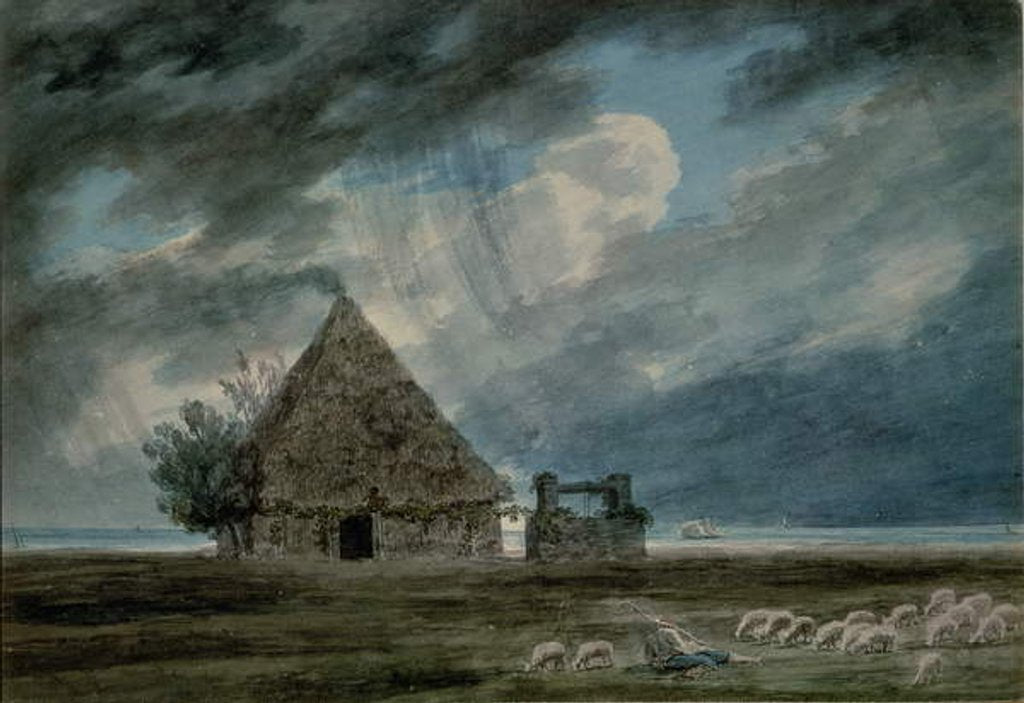 Detail of A Shepherd's Hut between Naples and Portici by John Robert Cozens
