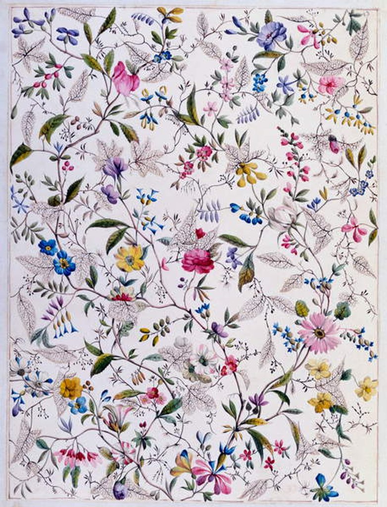 Detail of Textile design, c.1788-92 by William Kilburn