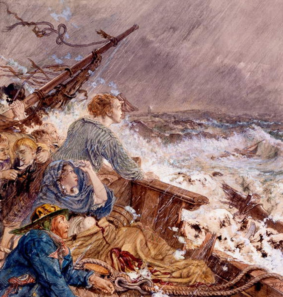 Detail of Grace Darling and her father saving the Shipwrecked Crew, Sept 7, 1838 by William Bell Scott