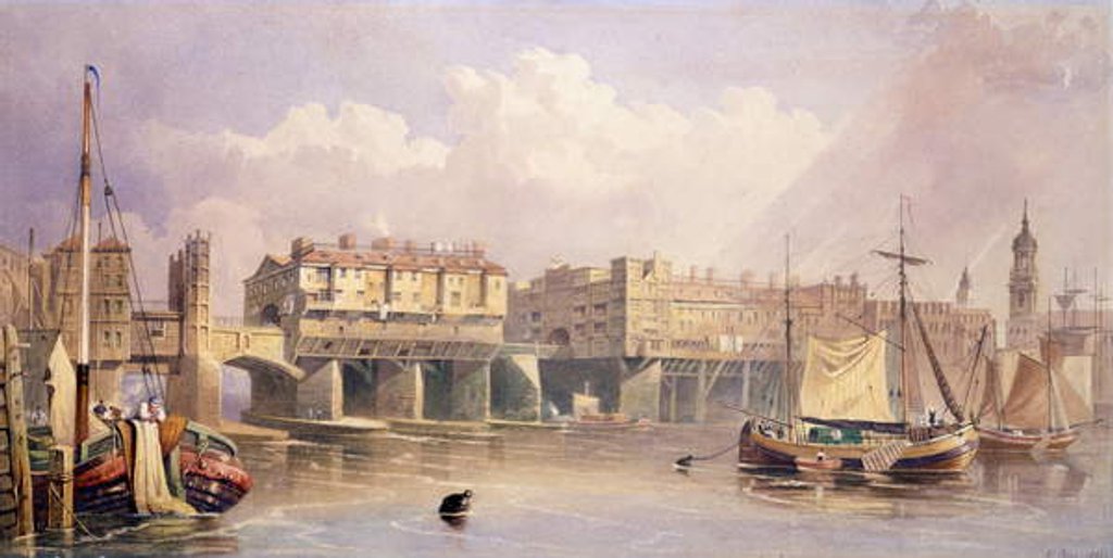 Detail of London Bridge, 1835 by George Pyne