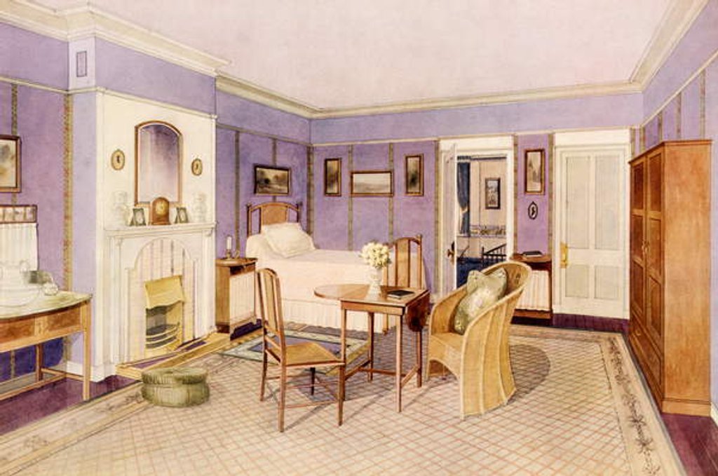 Detail of Design for the Interior of a Bedroom, early 20th century by Richard Goulburn Lovell