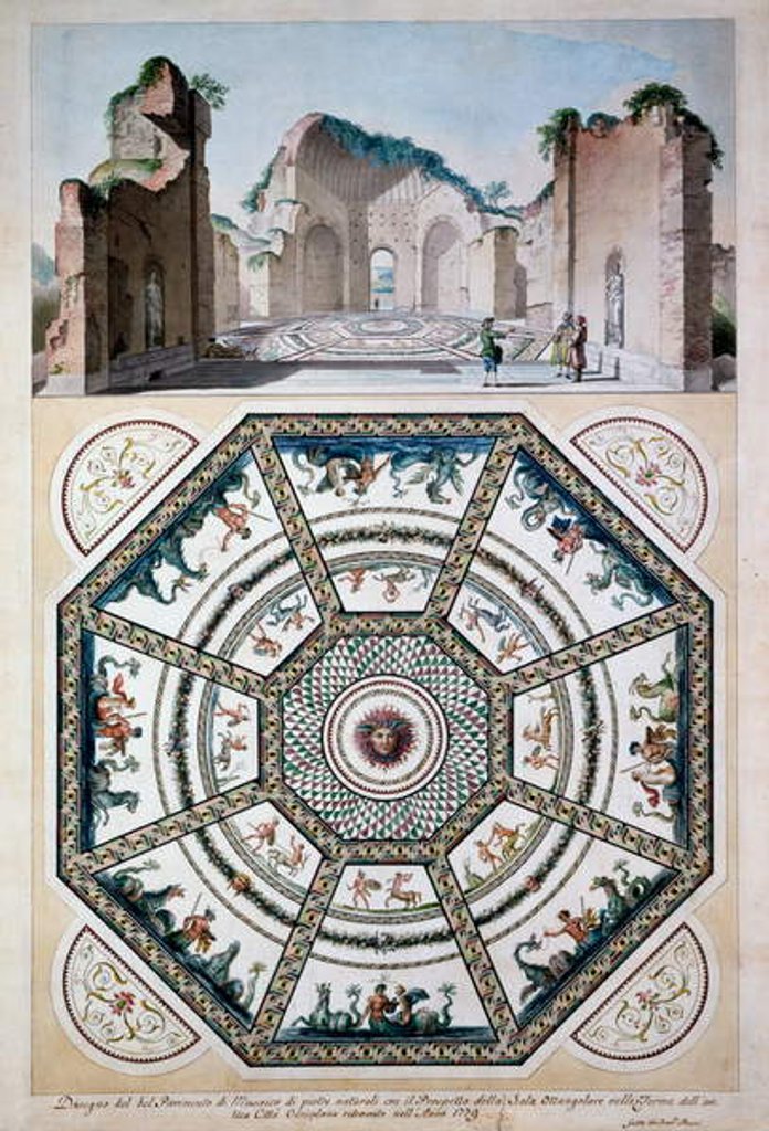 Detail of Design for an octagonal mosaic floor, 1779 by Italian School