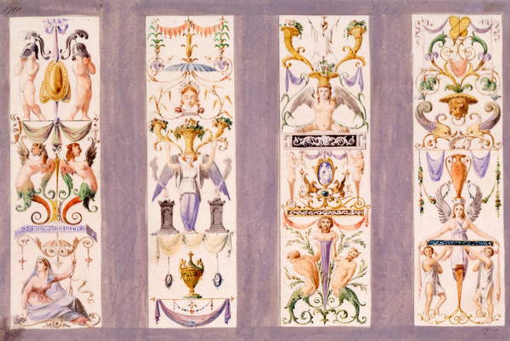 Detail of Four arabesque panels from the Scala del Palazzo Ducale, Venice by Ludwig Gruner