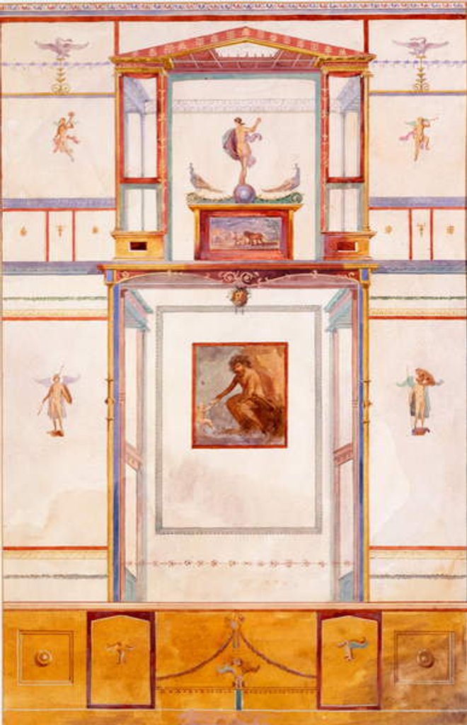 Detail of Diptychon with the Giant Polyphemus, wall decoration from the House of Dominus M Lucretius, Pompeii by Edouard Clerievanse