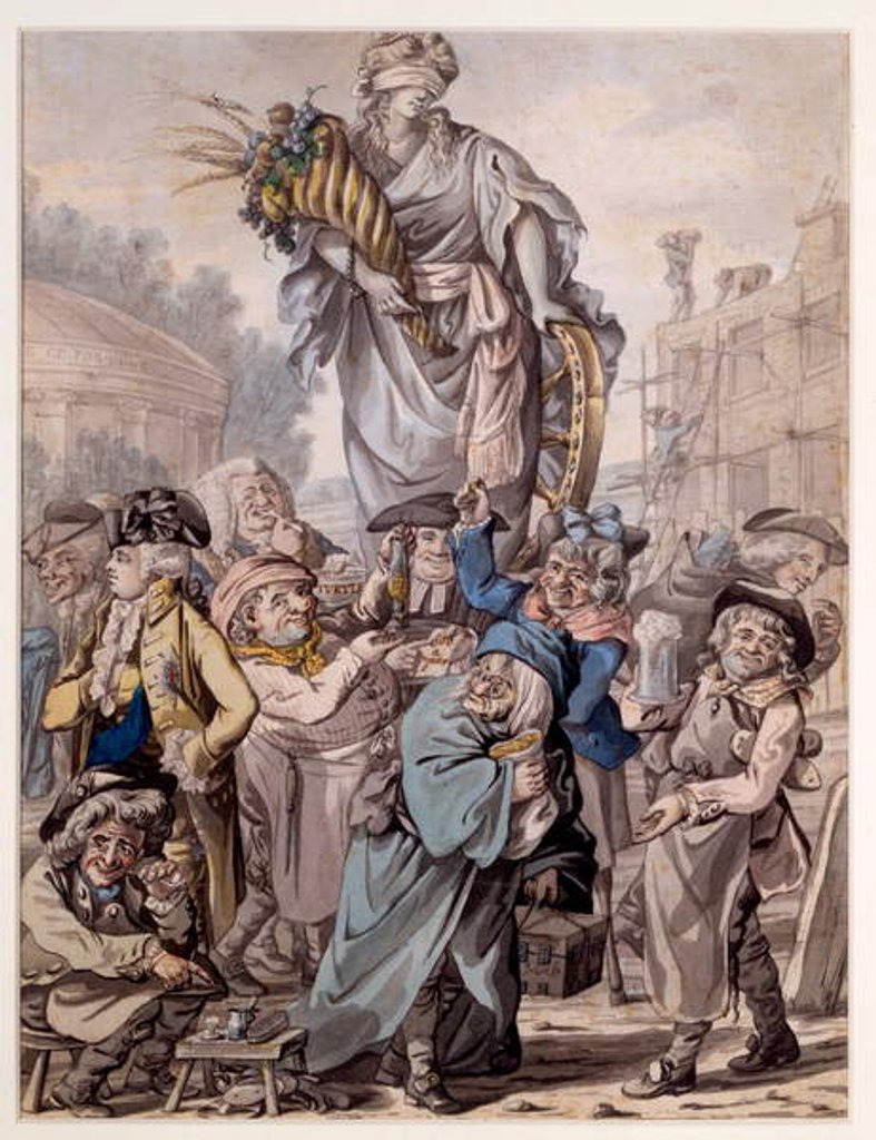 Detail of Fortune distributing her Gifts by Robert Dighton