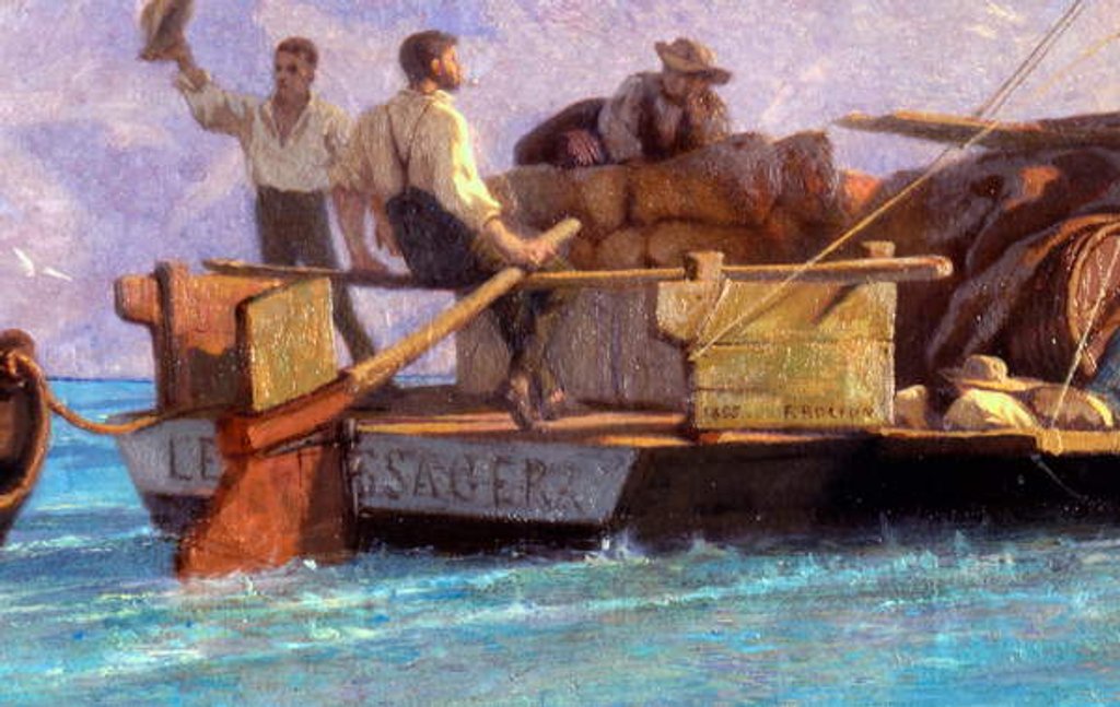 Detail of Luggage Boat on Lake Geneva, 1855 by F.L.D. Bocion