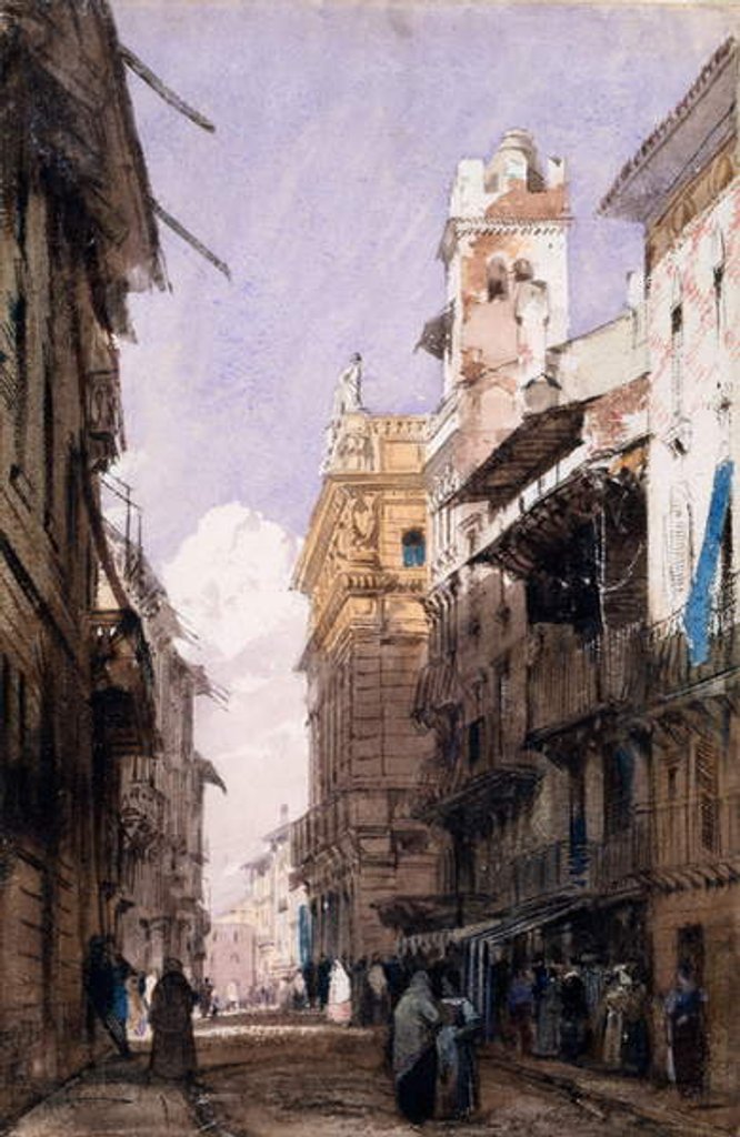 Detail of Corso Saint Anastasia, Verona by Richard Parkes Bonington