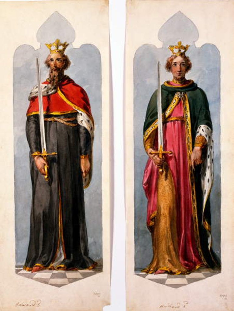 Detail of Edward II and Richard I by School English