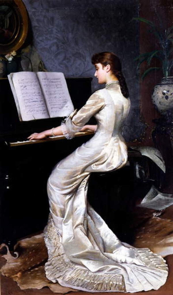Detail of Song without Words, Piano Player, 1880 by George Hamilton Barrable