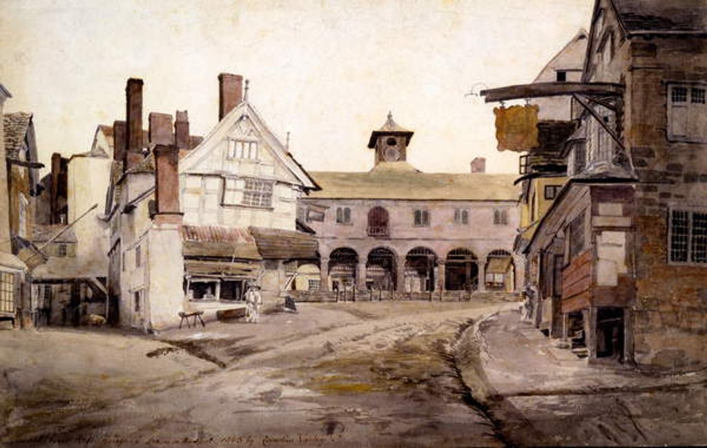 Detail of The Market Place, Ross, Hertfordshire, 1803 by Cornelius Varley