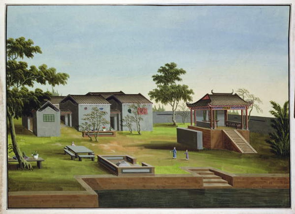 Detail of Garden Scene, c.1820-40 by School Chinese