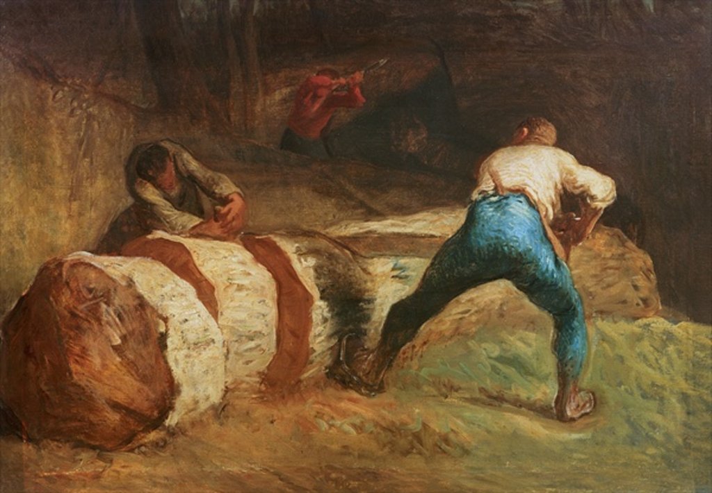 Detail of The Wood Sawyers, 1848 by Jean-Francois Millet
