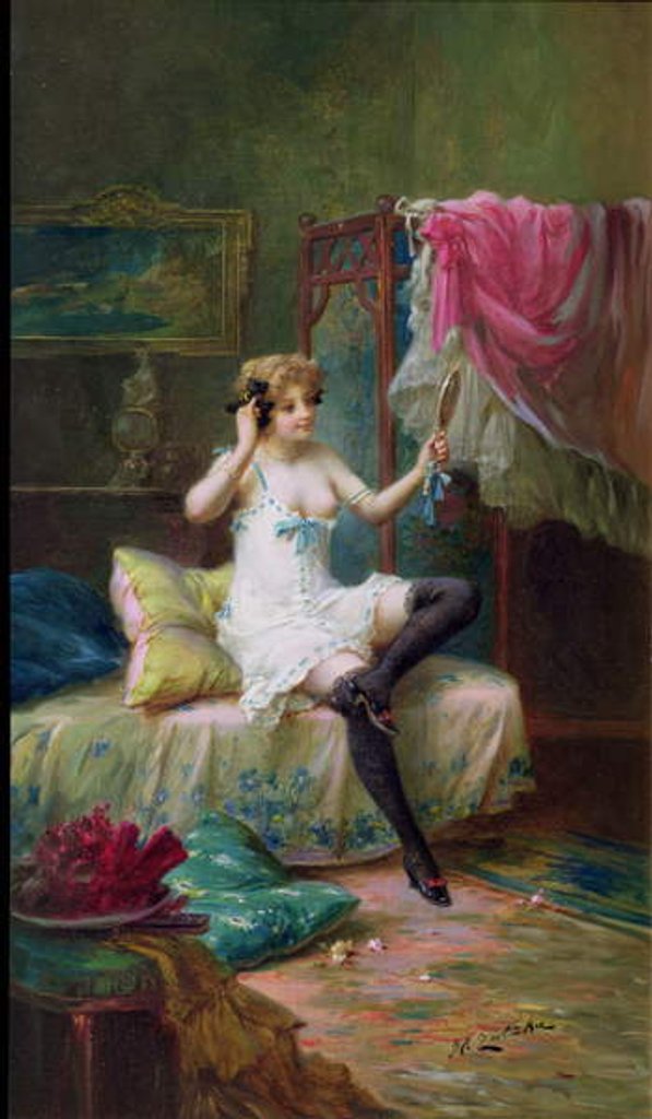 Detail of Mistress in her Boudoir by Hans Zatzka