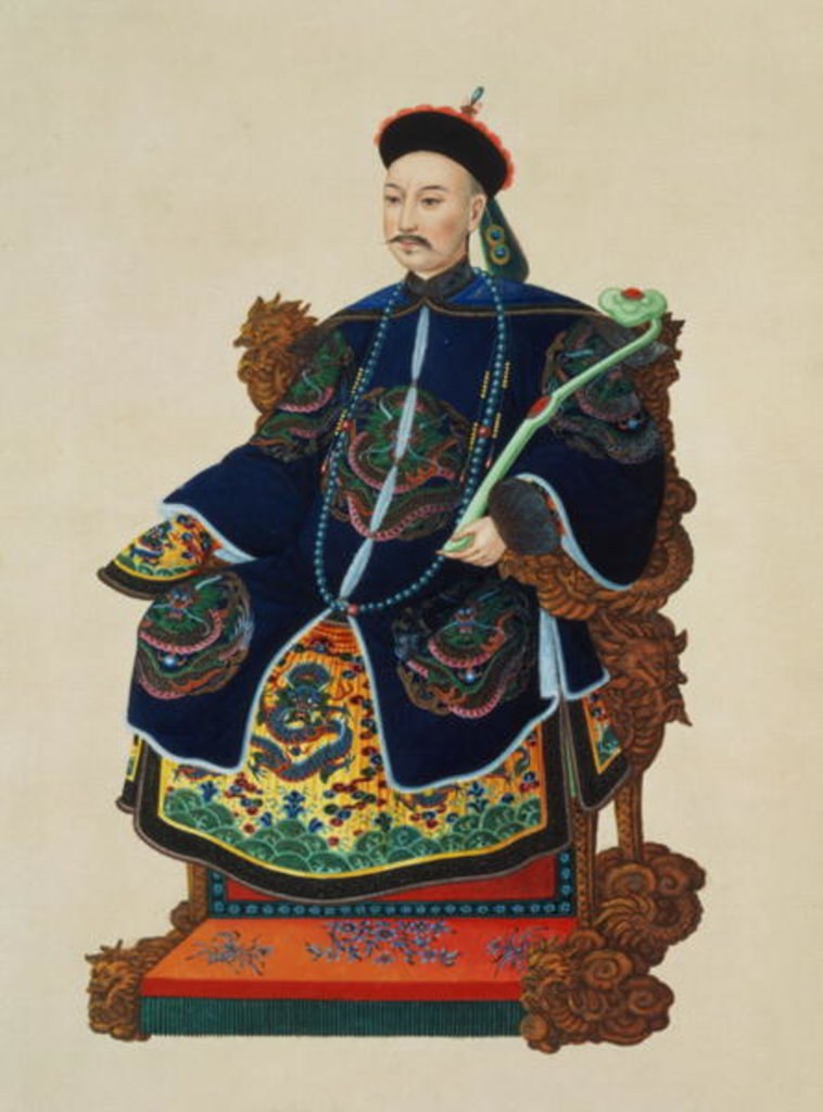 Detail of Portrait of a Mandarin by School Chinese