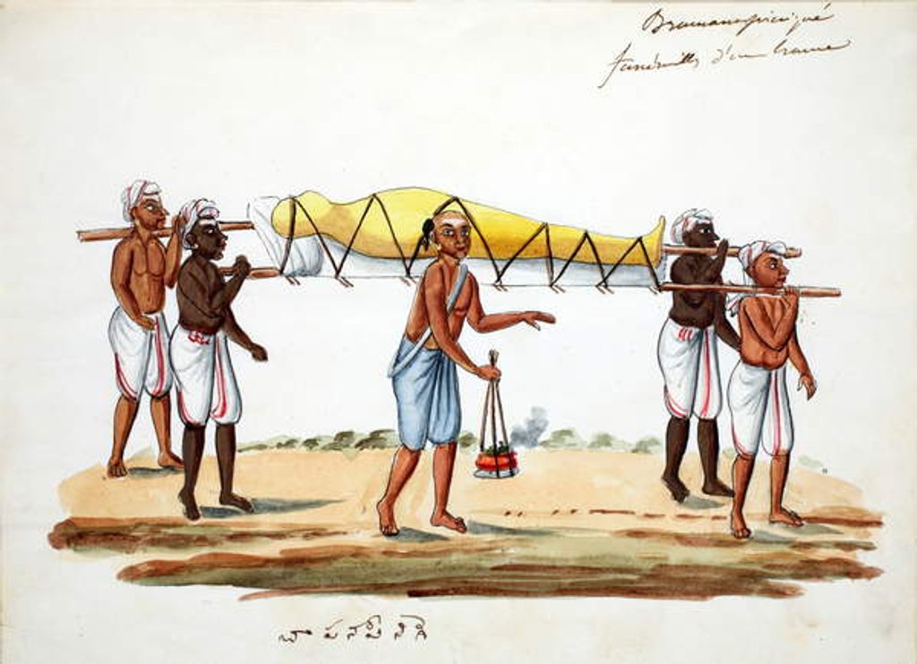 Detail of Brahman funeral procession by Indian School