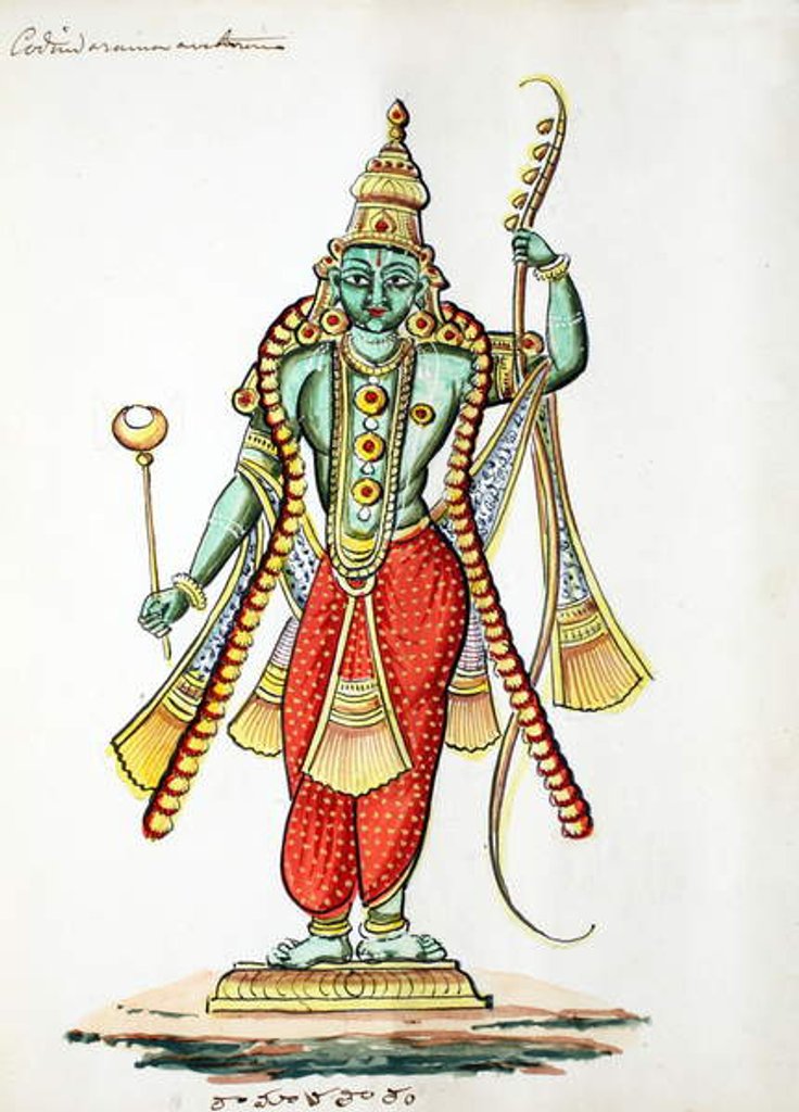 Detail of Rama, 7th avatar of Vishnu by Indian School
