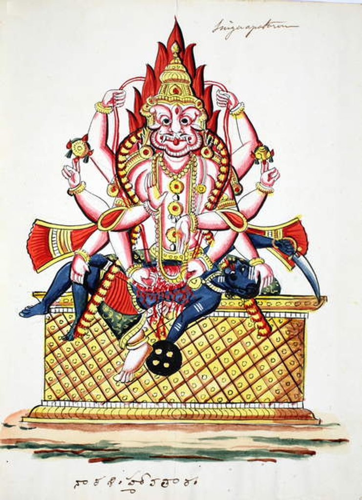 Detail of Narasimha, 4th avatar of Vishnu by Indian School
