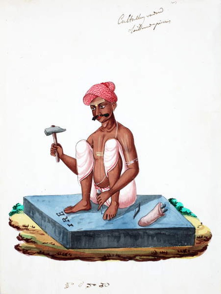Detail of Stonemason by Indian School