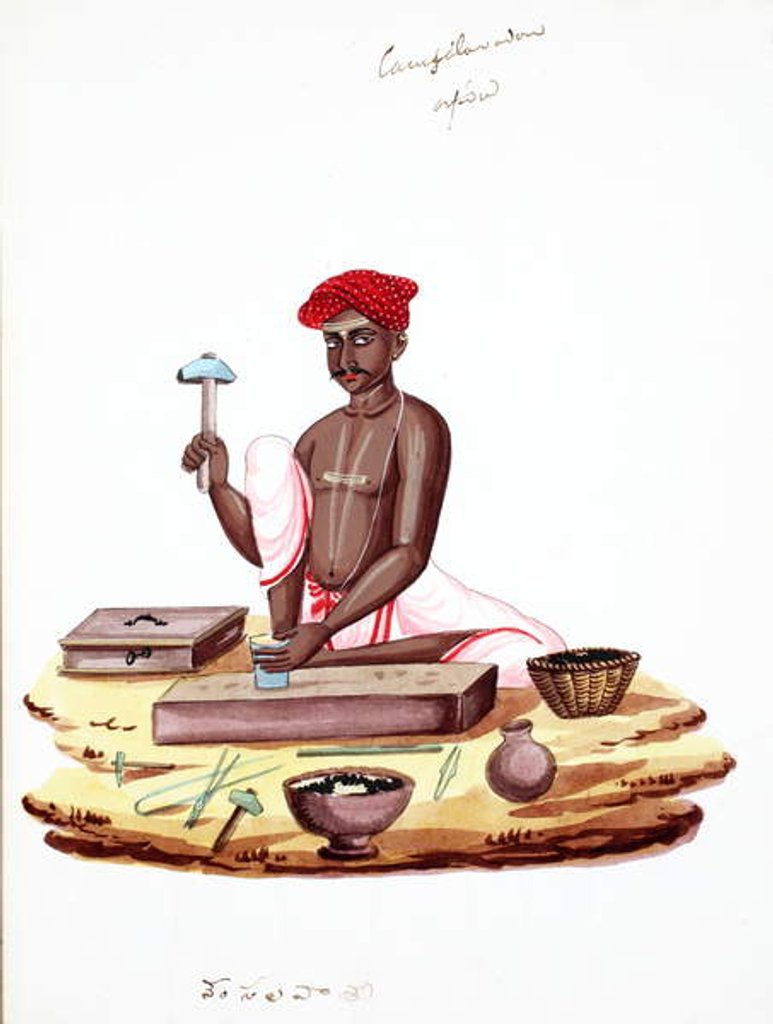 Detail of Stonemason by Indian School