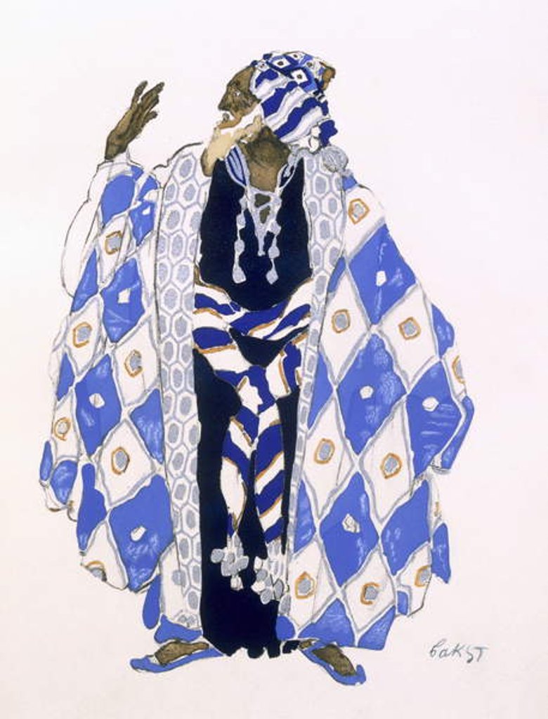 Detail of Costume design for an old man for 'The Martyrdom of St. Sebastian' by Gabriele d'Annunzio c.1911 by Leon Bakst