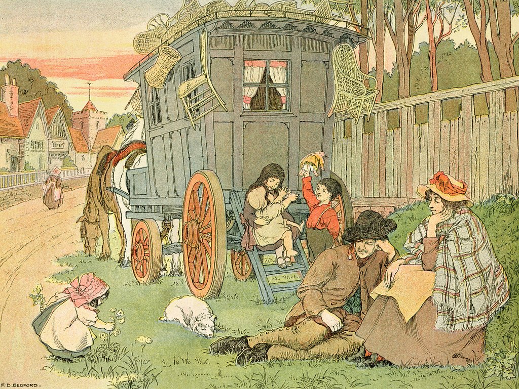 Detail of The Gypsy Caravan by Francis Donkin Bedford