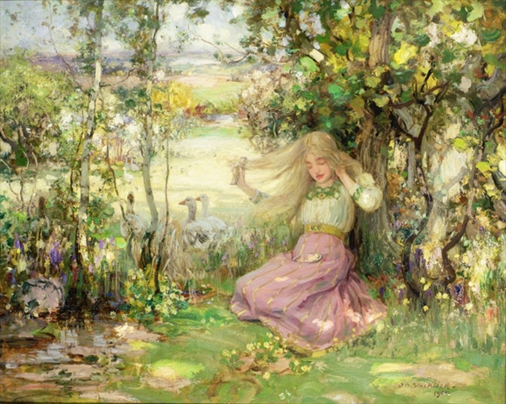 Detail of A Spring Idyll, 1900 by Thomas Blacklock