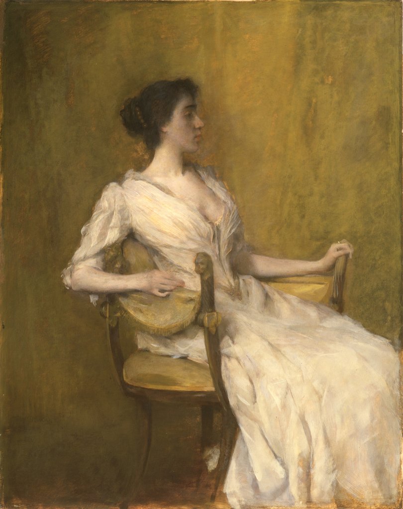 Detail of Lady in White, c.1901 by Thomas Wilmer Dewing