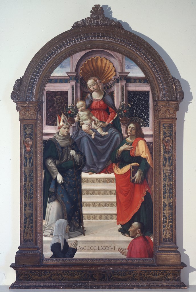 Detail of The Madonna and Child with St Louis of Toulouse, John the Evangelist, and Donors, 1486 by Davide Ghirlandaio