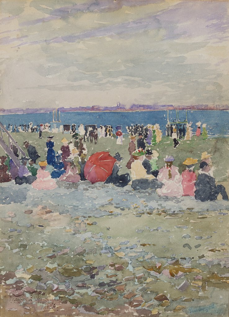 Detail of Revere Beach, 1896 by Maurice Brazil Prendergast