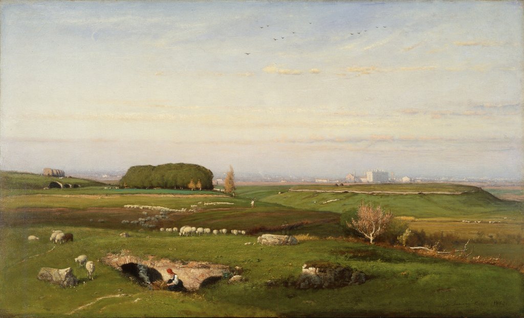 Detail of In the Roman Campagna, 1873 by George Snr. Inness
