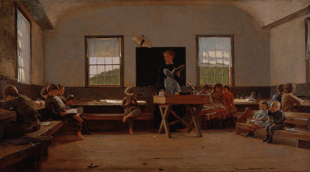 Detail of The Country School, 1871 by Winslow Homer