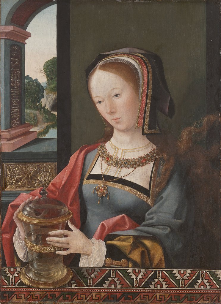 Detail of Mary Magdalene, 1519 by Jacob Cornelisz van Oostsanen