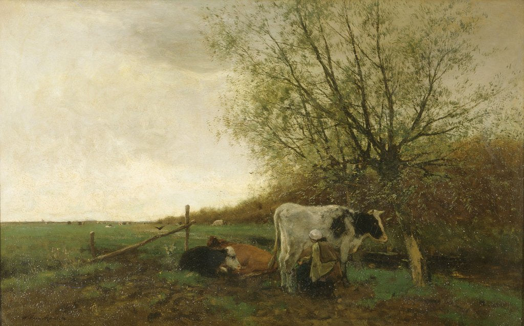 Detail of Milking Time by Willem Maris