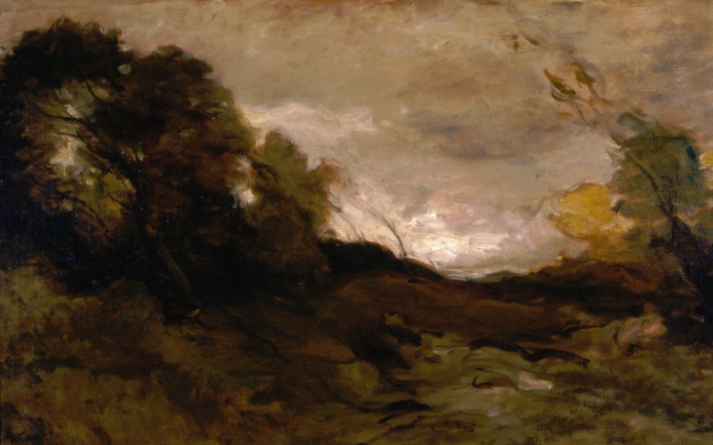 Detail of Vallee Solitaire, 1870-74 by Jean Baptiste Camille Corot