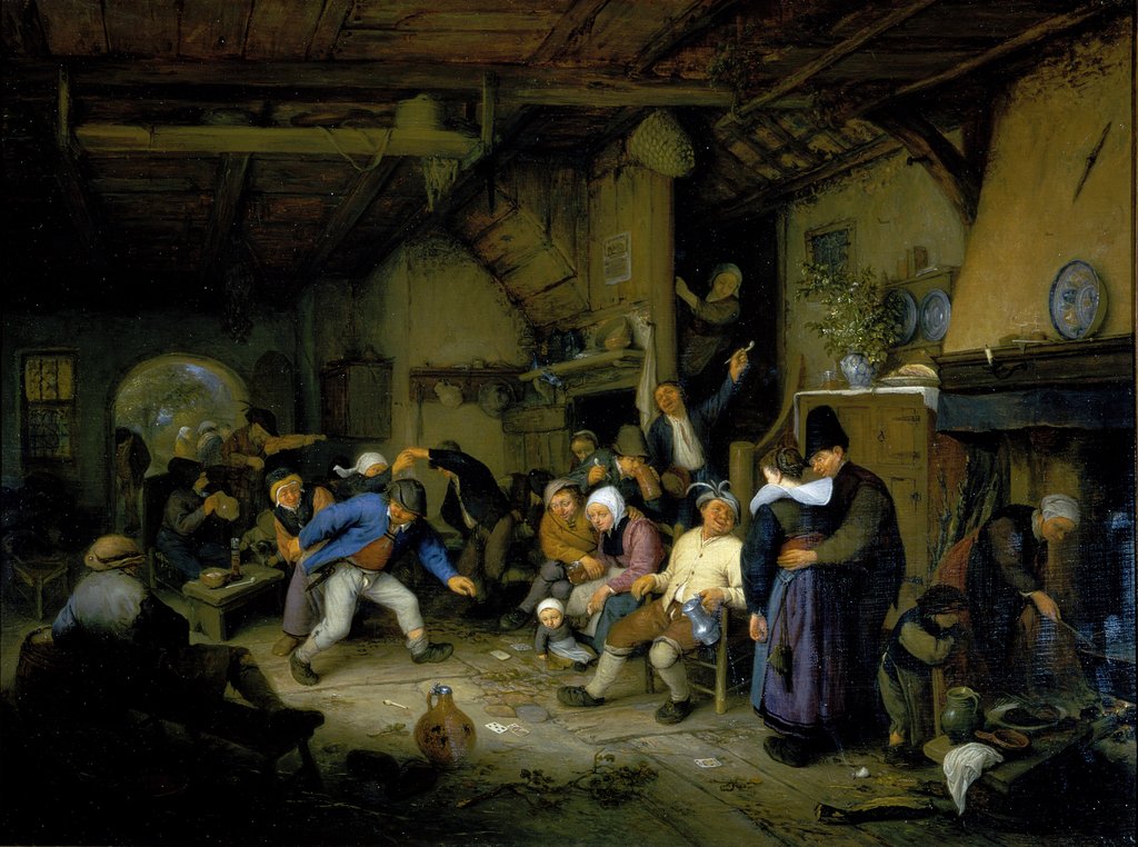 Detail of Peasants Dancing in a Tavern, 1659 by Adriaen Jansz. van Ostade