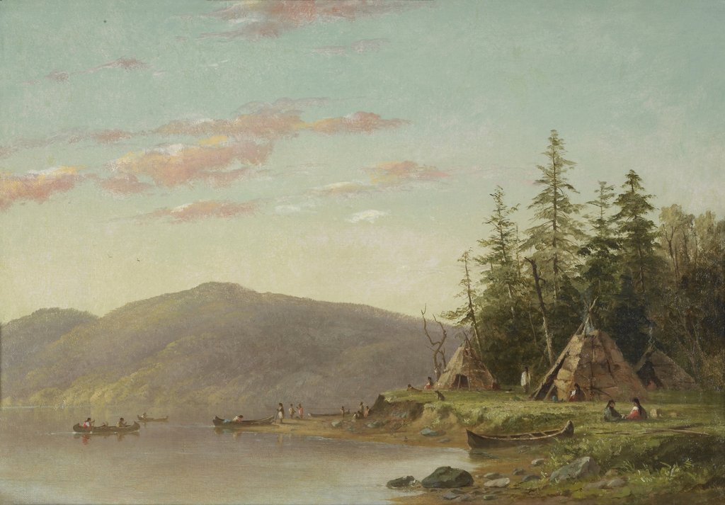 Detail of Chippewa Encampment on the Upper Mississippi, c.1845 by Captain Seth Eastman