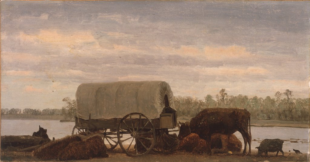 Detail of Nooning on the Platte, c.1859 by Albert Bierstadt