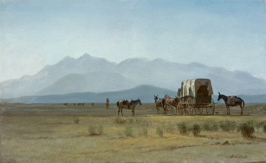 Detail of Surveyor's Wagon in the Rockies, c.1859 by Albert Bierstadt