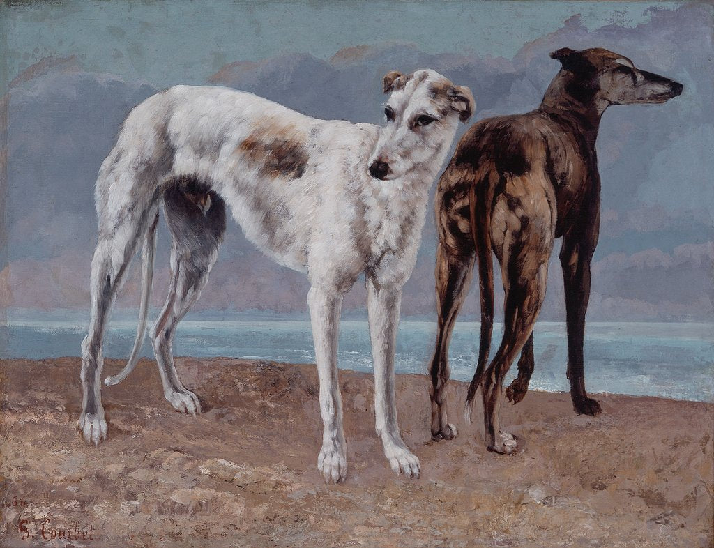 Detail of The Greyhounds of the Comte de Choiseul, 1866 by Gustave Courbet